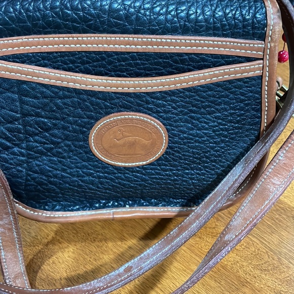 VTG DOONEY & BOURKE Marble Black/Tan LEATHER Green Tag Bag - Picture 8 of 9